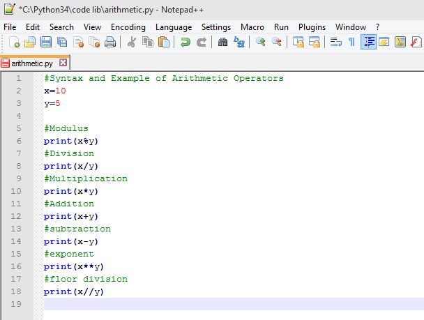 Arithmetic Operators